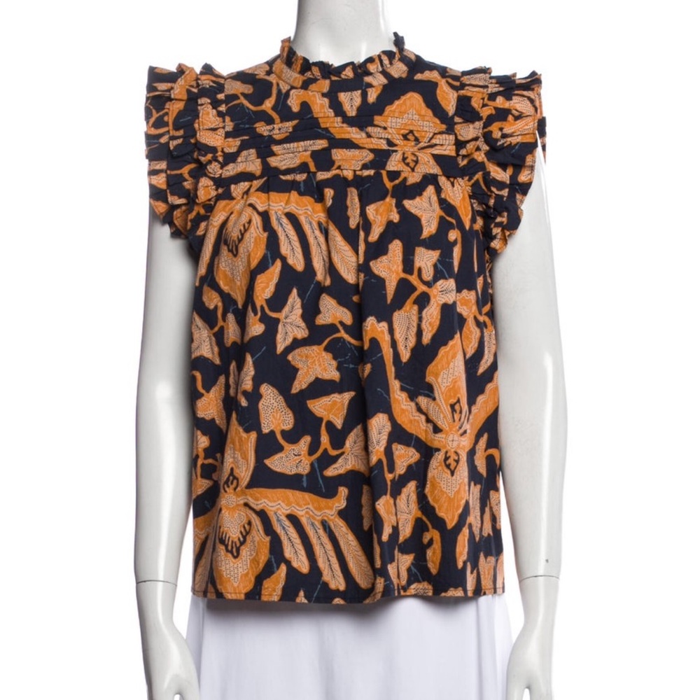Ulla Johnson Printed Mock Neck Blouse